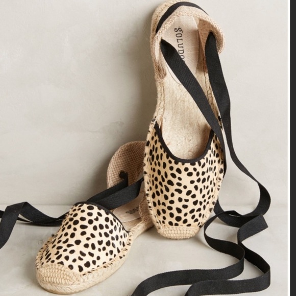 Soludos Shoes - Soludos • Leopard Lace Up Espadrille Flats Size 6